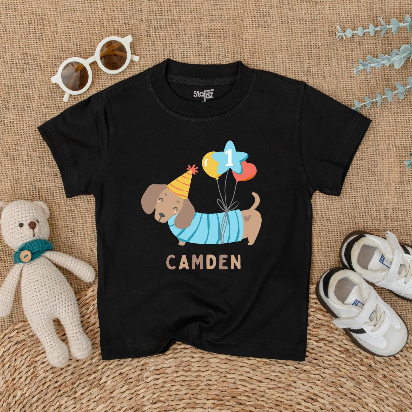 Pawty Animal Puppy Dog 1st Birthday Romper Cute Dog Theme Baby Boy Girl First Birthday Outfit Personalized Gift