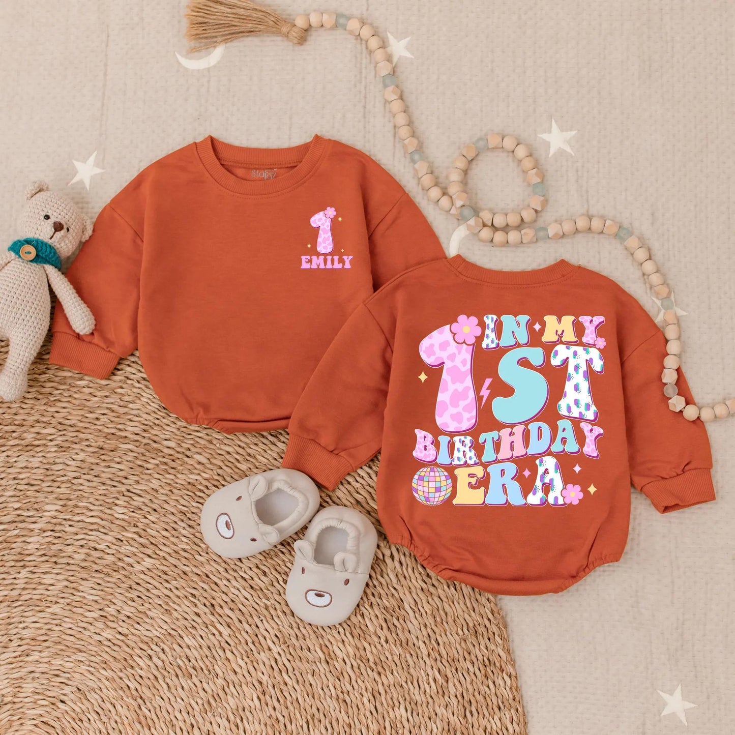 Personalized In My 1st Birthday Era Girl Bubble Romper First Birthday Outfit Smash Cake Clothes Baby Girl Toddler Party Gift