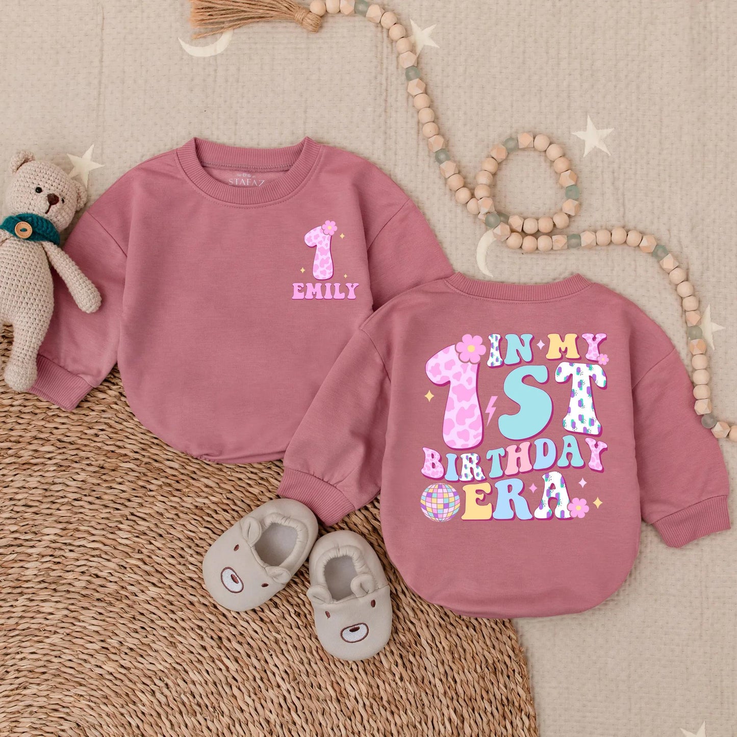 Personalized In My 1st Birthday Era Girl Bubble Romper First Birthday Outfit Smash Cake Clothes Baby Girl Toddler Party Gift