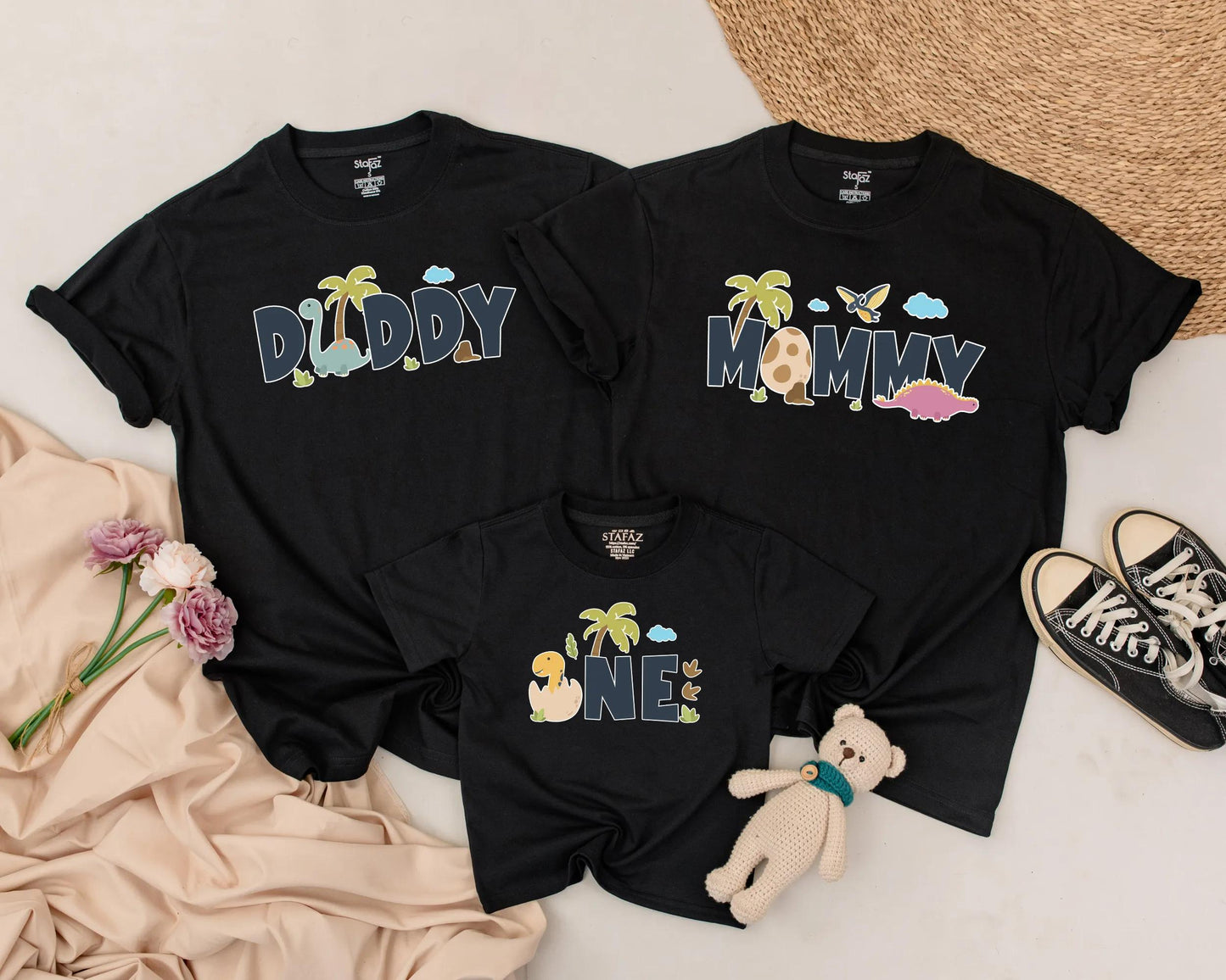 Matching Family Dinosaur Birthday Shirts and Outfits for Birthday Boy Party, comfortable Mommy and Me Dino Tees, Daddy Sibling Gifts