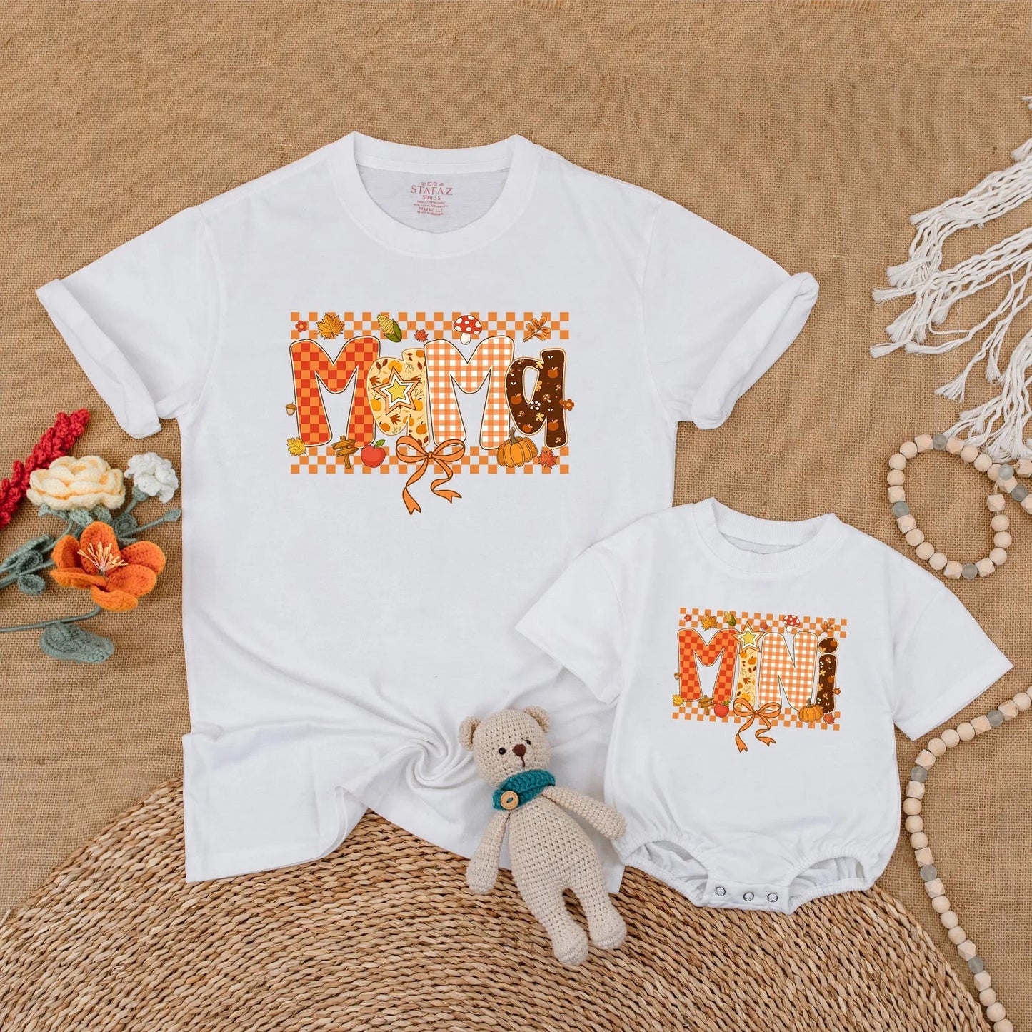 Autumn Mama and Mini Matching Outfits Sweet Little Pumpkin Baby Romper Cute Fall Family Clothes Cozy Thanksgiving Gift