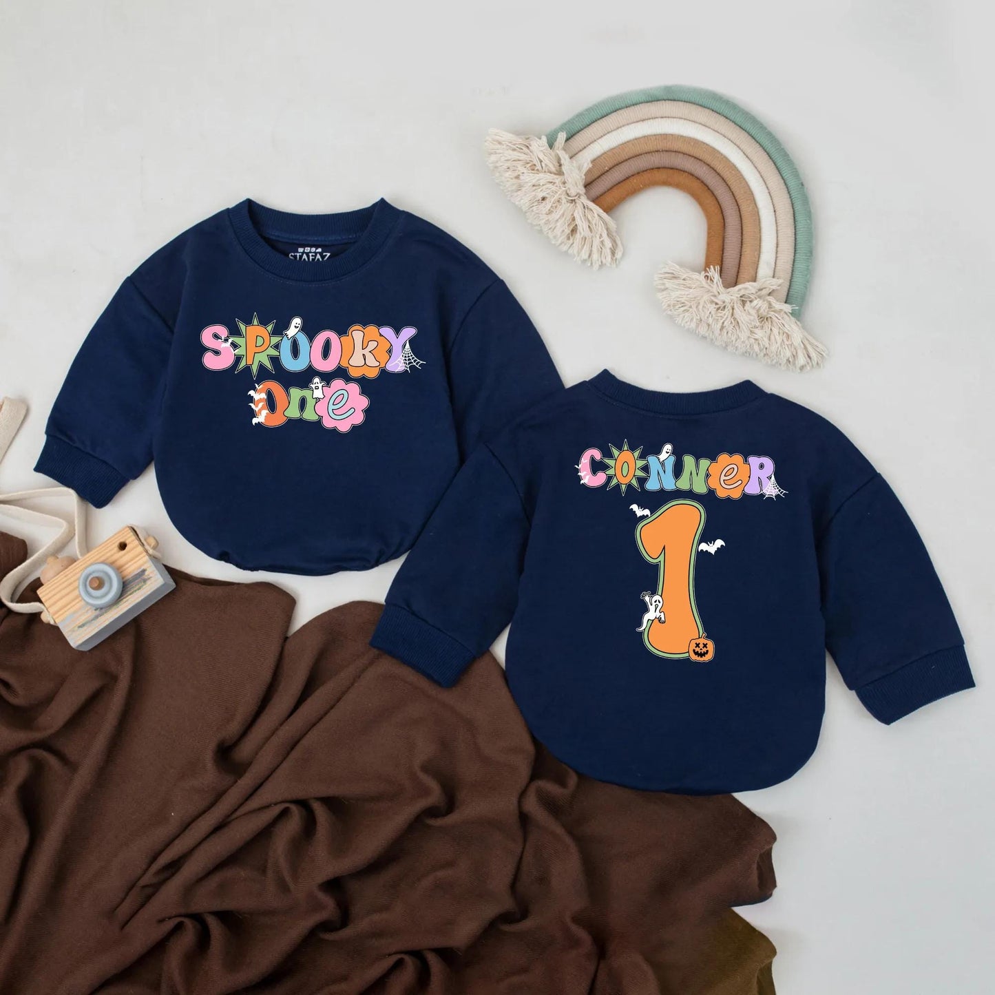 Spooky One Baby Romper, Personalized Halloween 1st Birthday Outfit, Spooky Birthday Bodysuit, Fall Baby Gift (139 chars)