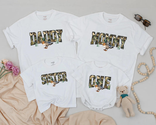 One Lucky Duck 1st Birthday Matching Family Shirts, Boy's Jungle Zoo Animal Outfit, Mommy & Me First Birthday Party