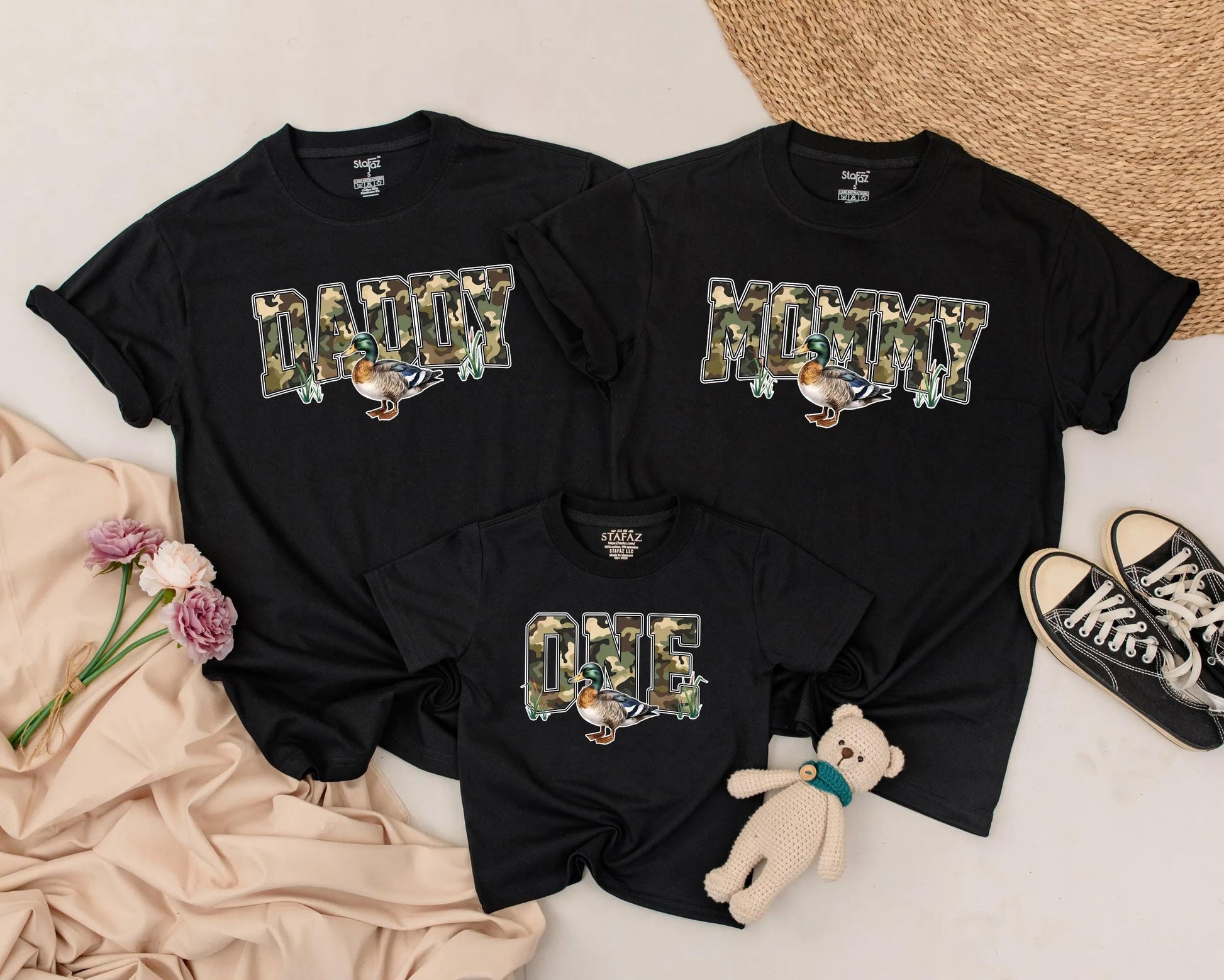 One Lucky Duck 1st Birthday Matching Family Shirts, Boy's Jungle Zoo Animal Outfit, Mommy & Me First Birthday Party