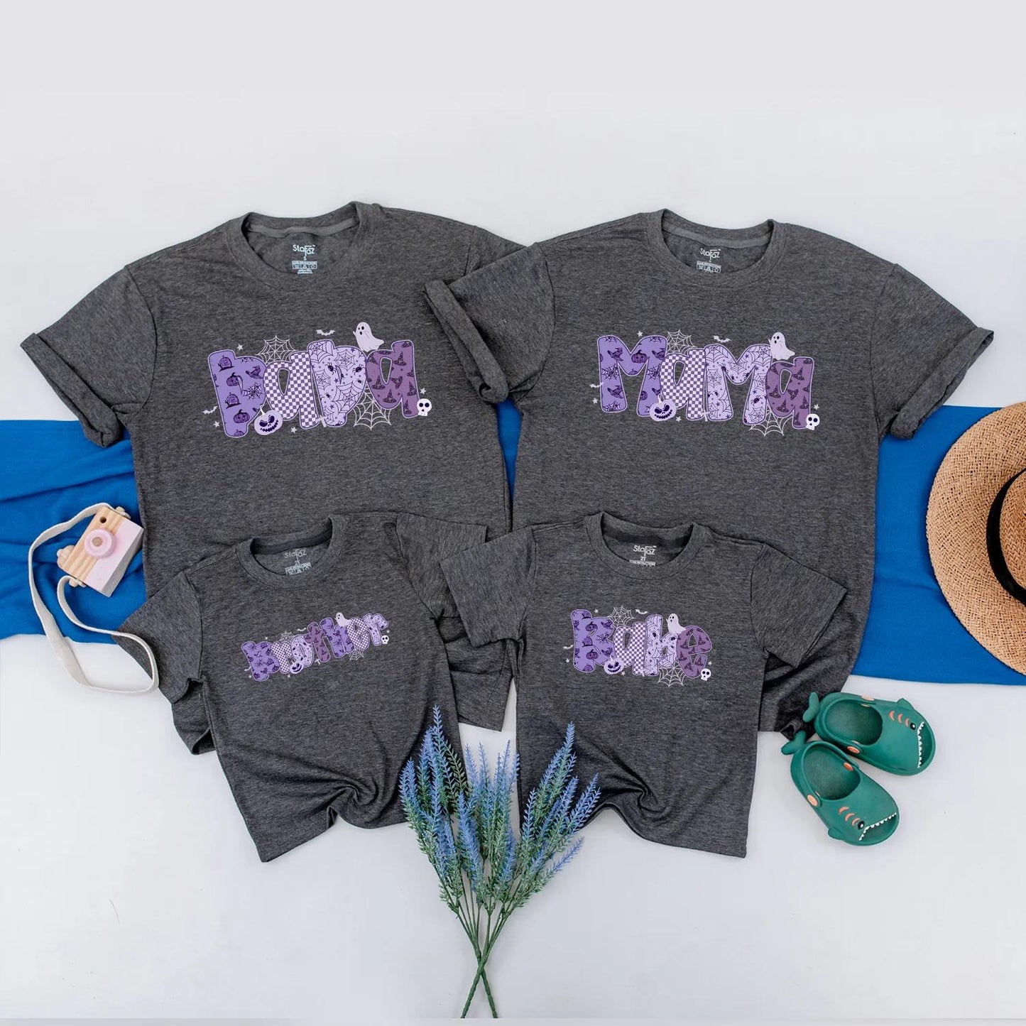 Spooky Family Matching Purple Ghost Halloween Shirt Custom Cute Spooky Tee Personalized Halloween Gift for Family