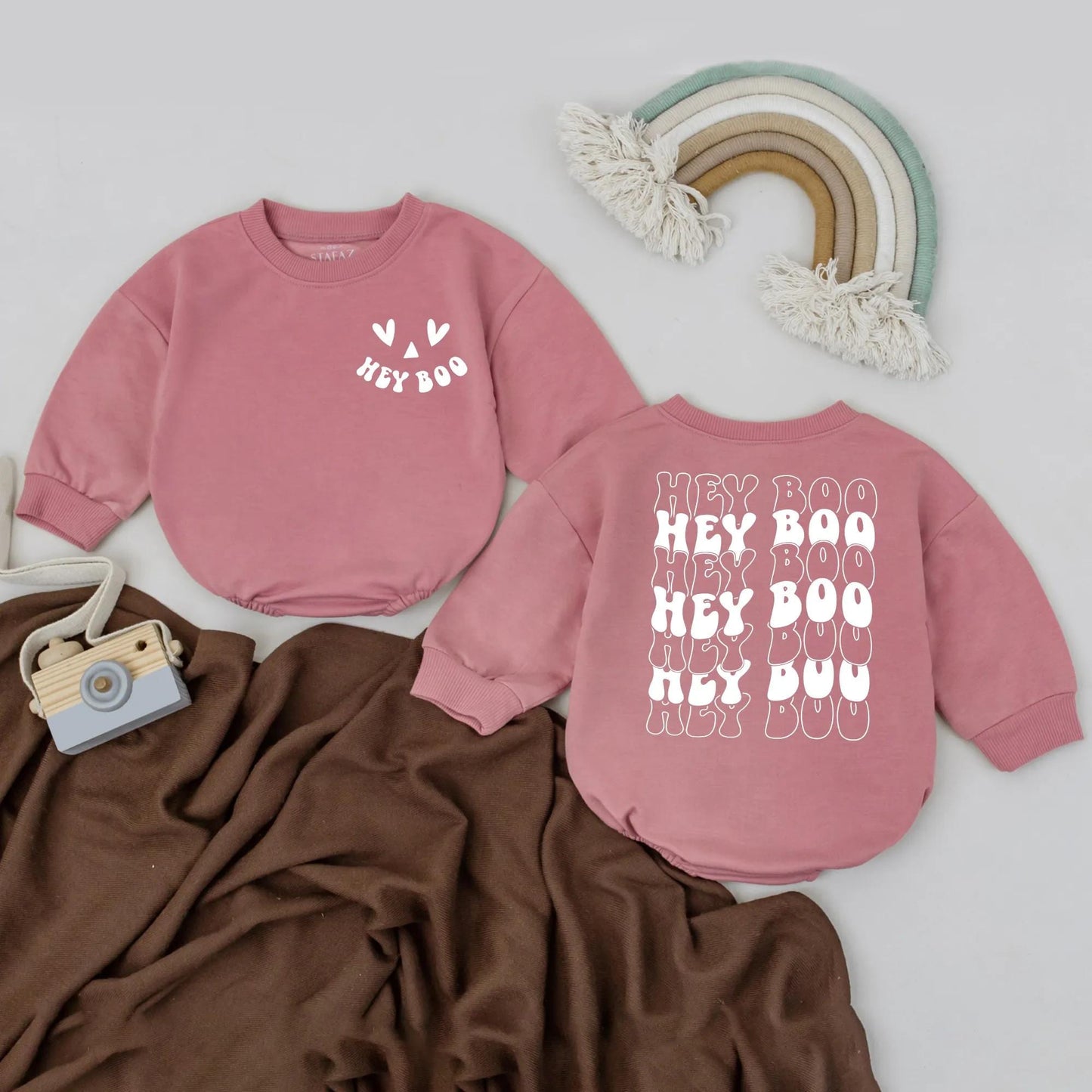 Hey Boo Baby Romper Cute Ghost Halloween Bodysuit Spooky Season First Halloween Outfit Fall Baby Clothes Adorable Boo Baby Gift