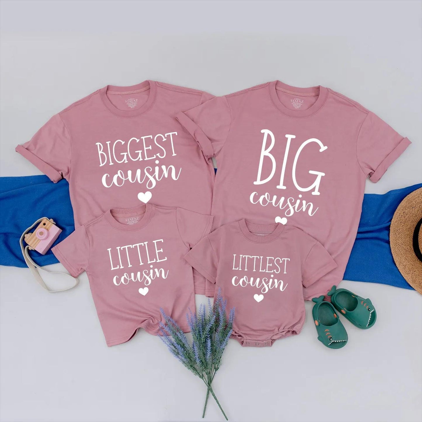 Matching Cousin Shirts: Big & Little Cousin Outfit Set, New Baby Announcement, Custom Family Clothes Gift for Cousins