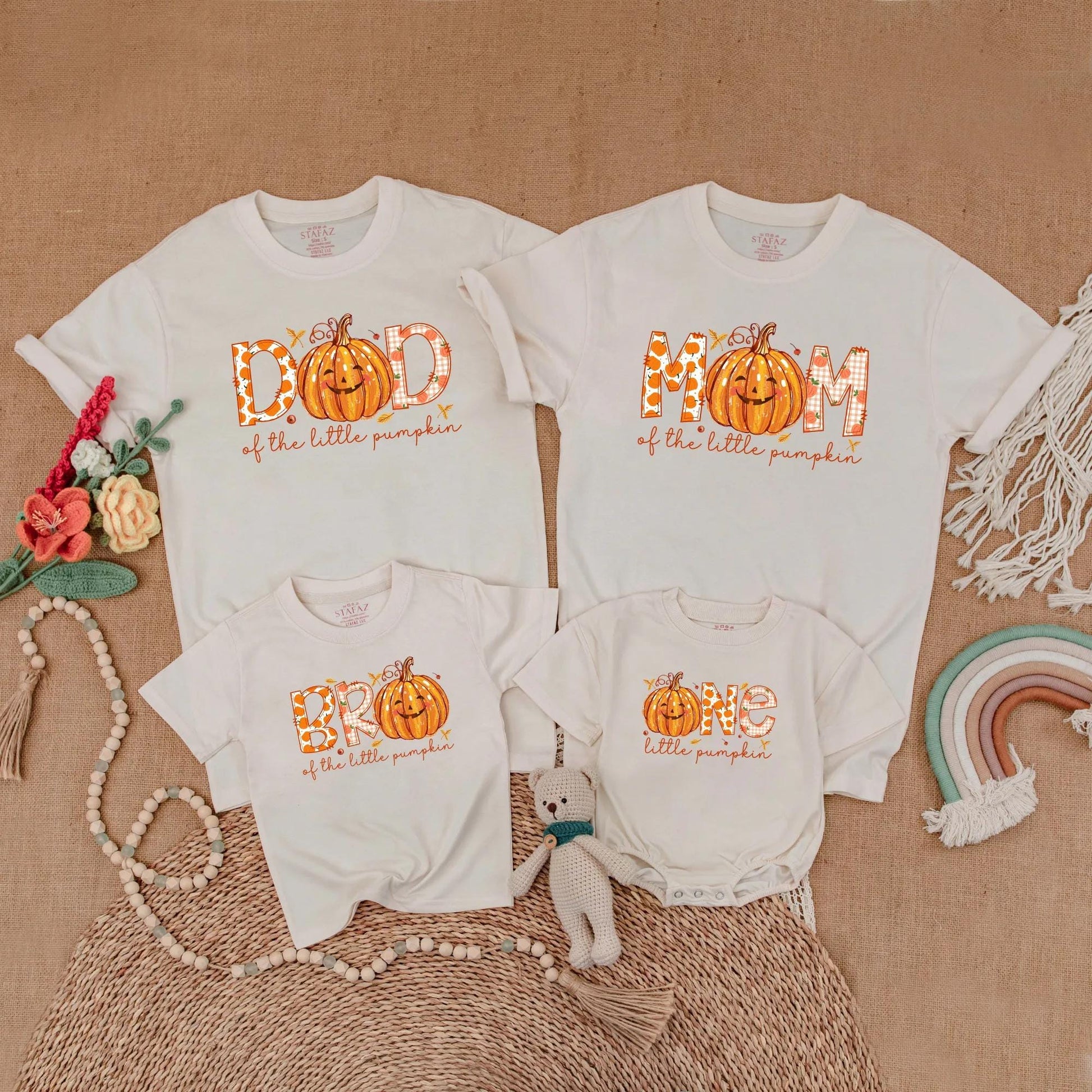 Matching Family Pumpkin First Birthday Shirts Fall Autumn Outfit Little Pumpkin Mom Dad Baby Boy Girl One Year Old Comfortable Celebration Gift