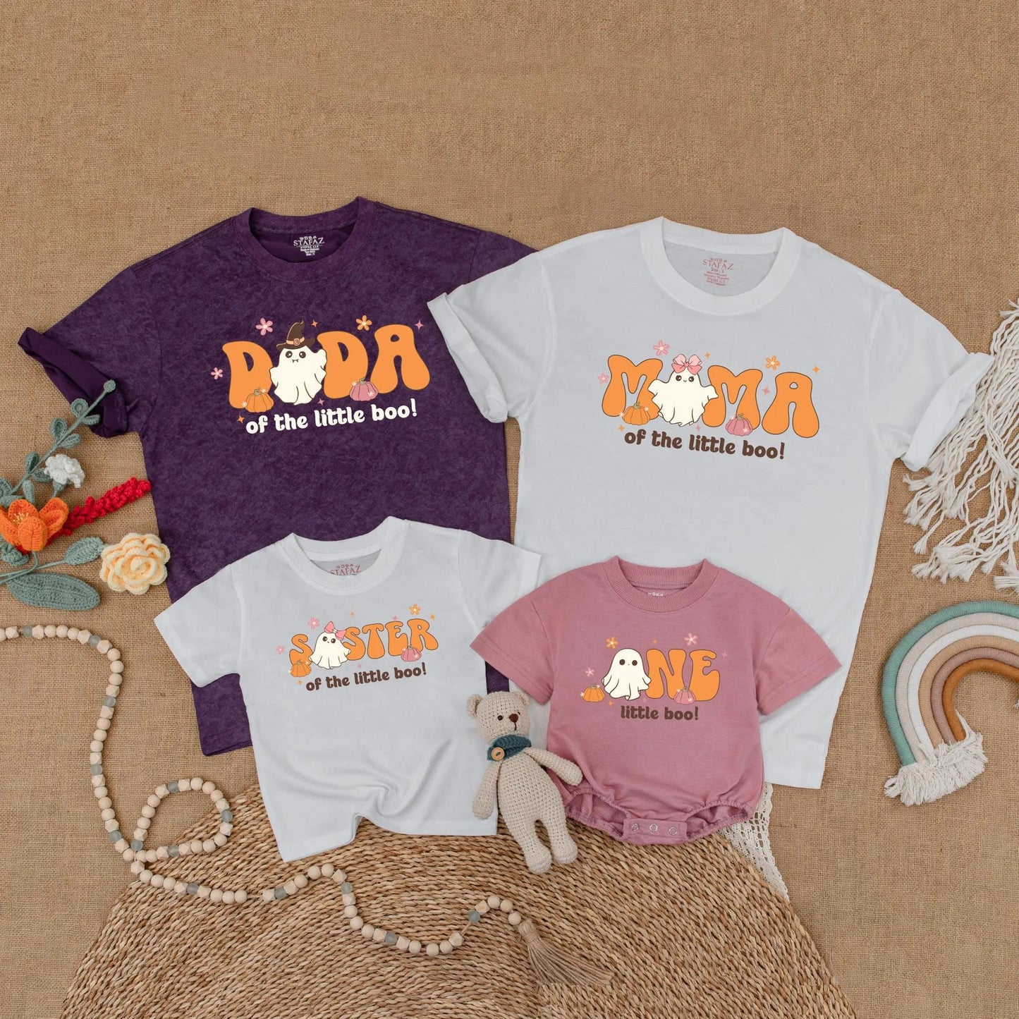 Little Boo Halloween 1st Birthday Matching Family Ghost Outfits Spooky One Mommy Daddy Baby Girl Fall Toddler Birthday Gift