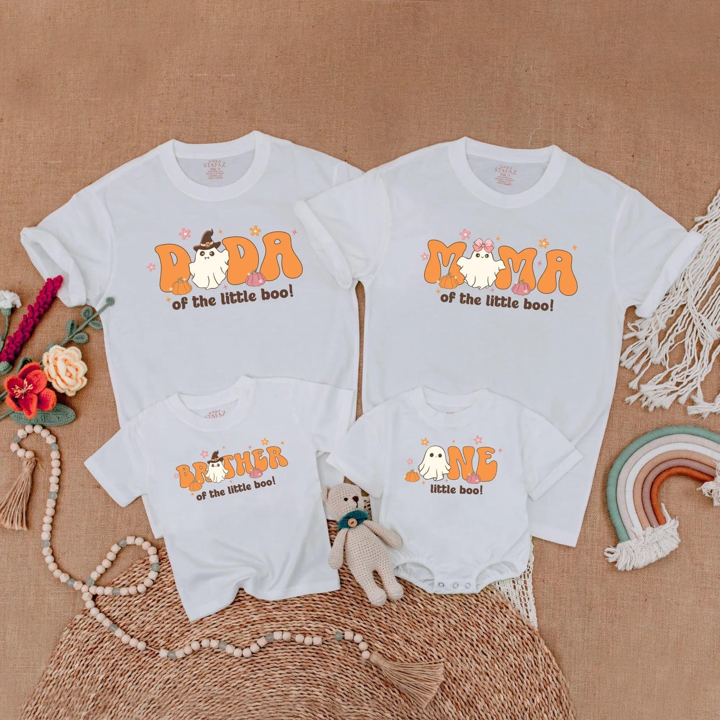 Little Boo Halloween 1st Birthday Matching Family Ghost Outfits Spooky One Mommy Daddy Baby Girl Fall Toddler Birthday Gift