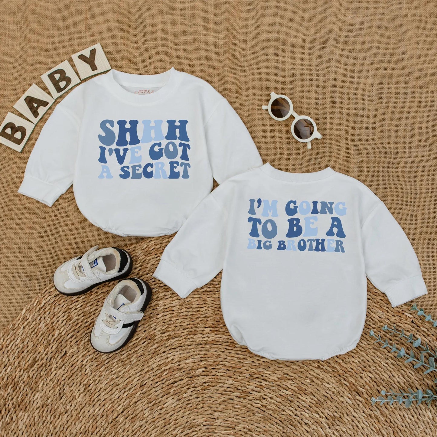 Big Brother Announcement Romper & Shirt Set, Sibling Reveal Outfit for Baby & Toddler Boy, Pregnancy Announcement Gift