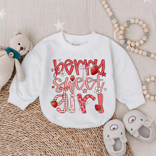 Berry Sweet Floral Bubble Romper Baby Girl Summer Outfit Newborn Coming Home Toddler Flower Strawberry Clothes 1st Birthday Gift