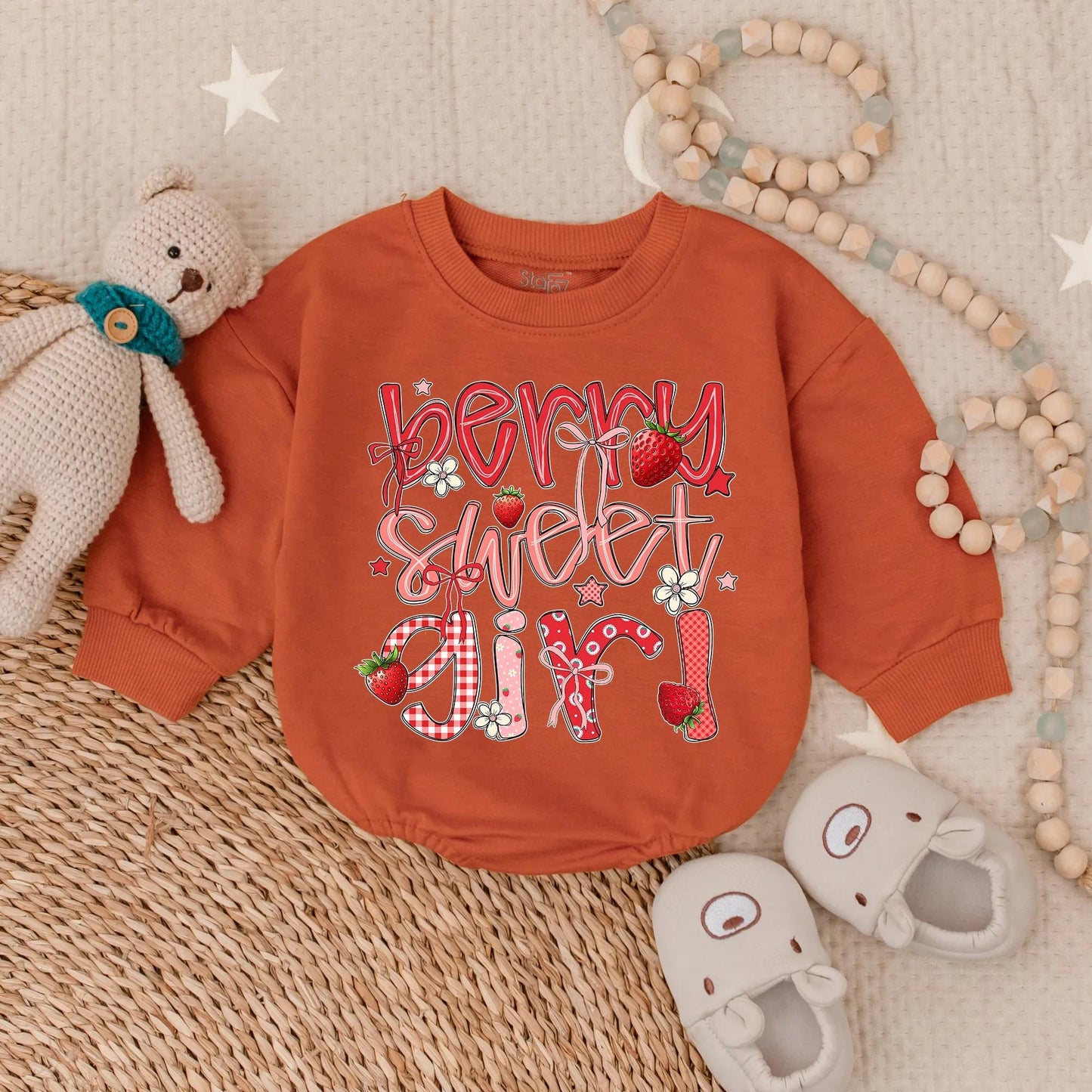 Berry Sweet Floral Bubble Romper Baby Girl Summer Outfit Newborn Coming Home Toddler Flower Strawberry Clothes 1st Birthday Gift