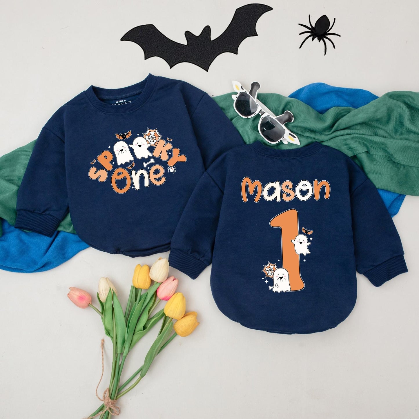 Personalized Spooky One Baby Romper My First Halloween Bodysuit Spooky Dude Baby Boo Outfit Soft Cotton Fall Season Shower Gift