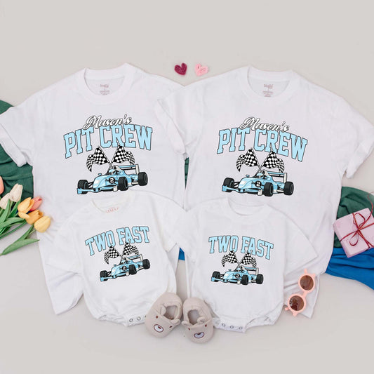 Matching Pit Crew Family Birthday Shirts, Personalized Race Car Outfits for 2nd Birthday Boy, Custom Race Car Gifts