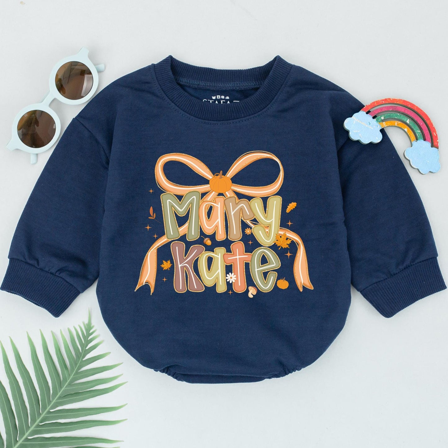 Custom Name Thanksgiving Baby Romper Thankful Pumpkin Outfit for Fall Autumn Baby Gifts Baby Shower Presents