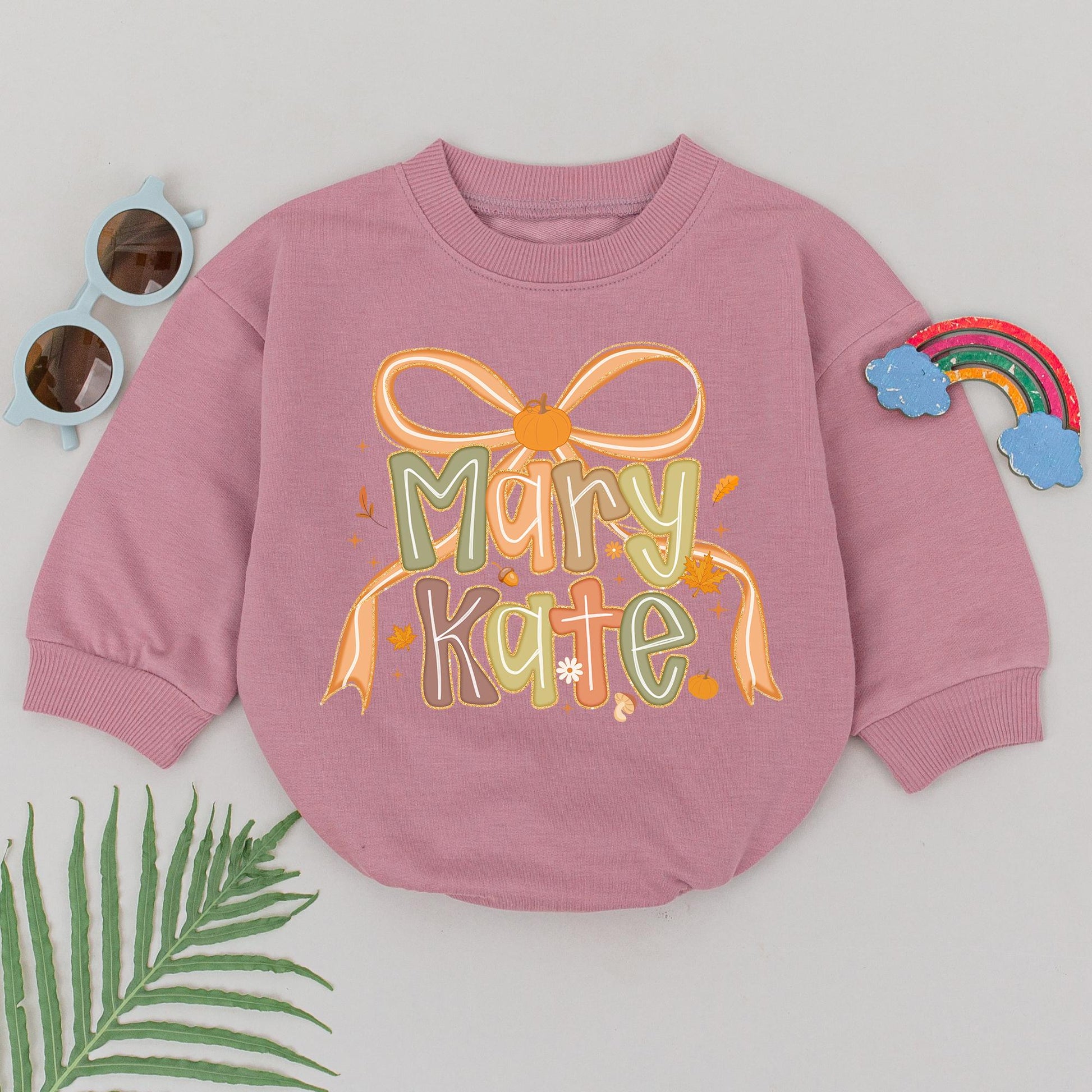 Custom Name Thanksgiving Baby Romper Thankful Pumpkin Outfit for Fall Autumn Baby Gifts Baby Shower Presents