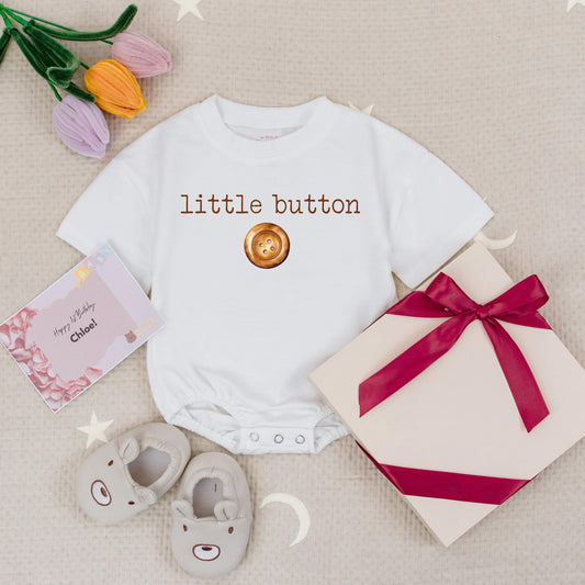 Retro Vintage Brown Baby Romper Minimalist Birthday Outfit Bubble Suit First Birthday Outfit