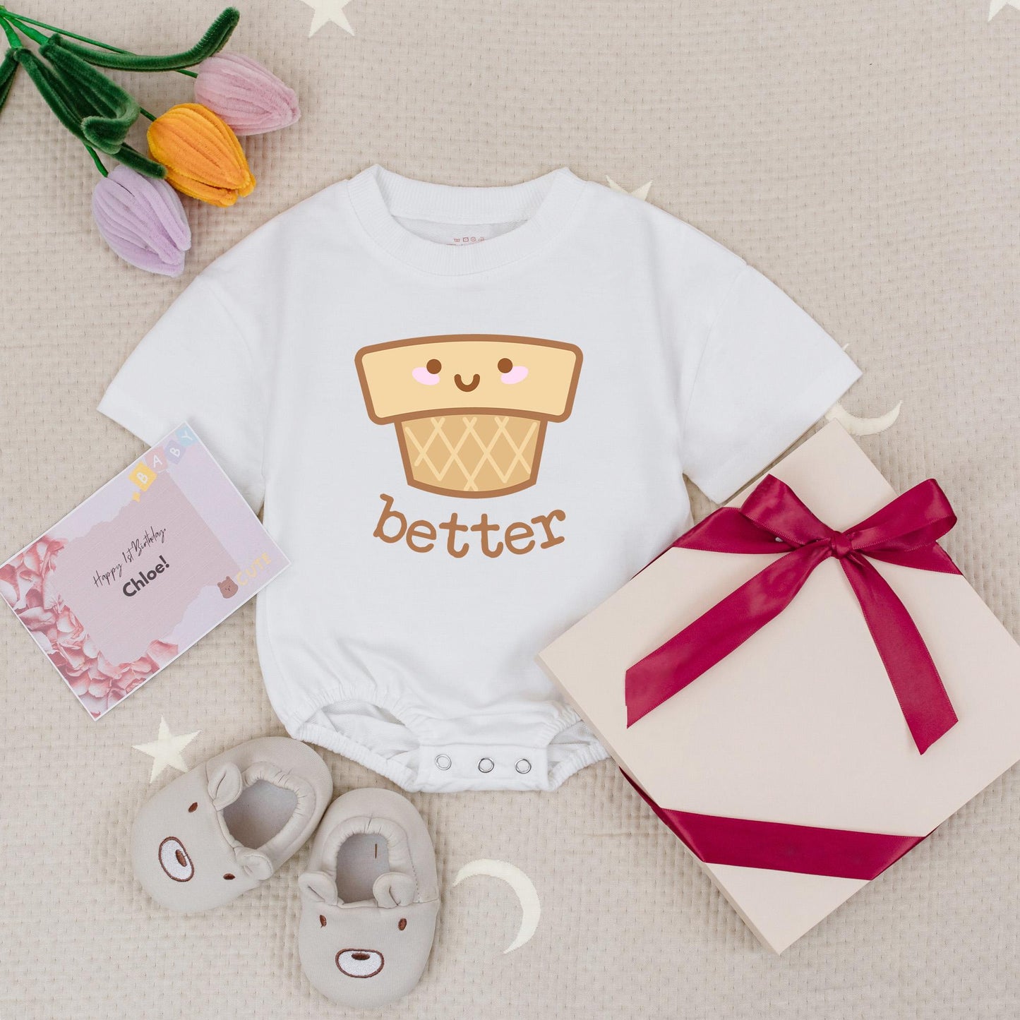 Cute Twin Baby Ice Cream Rompers Better Together Outfit Smiling Cone Scoop Newborn Gift Set Soft Cotton Shower Idea
