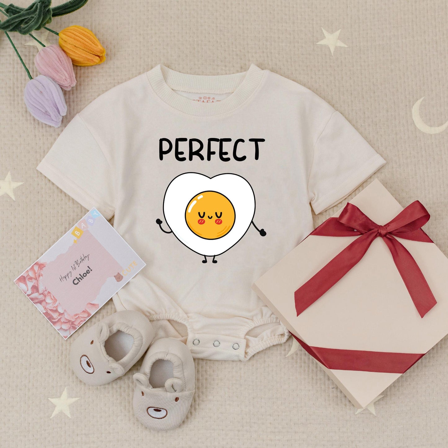 Funny Bacon and Egg Twin Baby Rompers 'Perfect' Egg 'Together' Bacon Smiling Food Matching Bodysuits Soft Cotton Unisex Shower Gift
