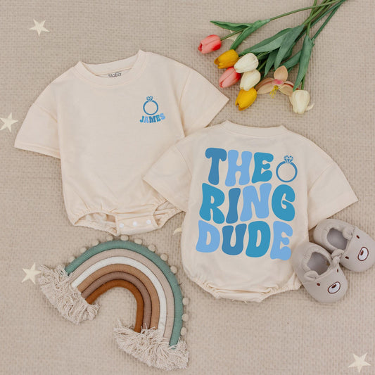 Custom Ring Dude Baby Romper or Ring Bearer Shirt for Wedding, Ring Security Onesie, Bridal Party Gift, Wedding Kid Clothes