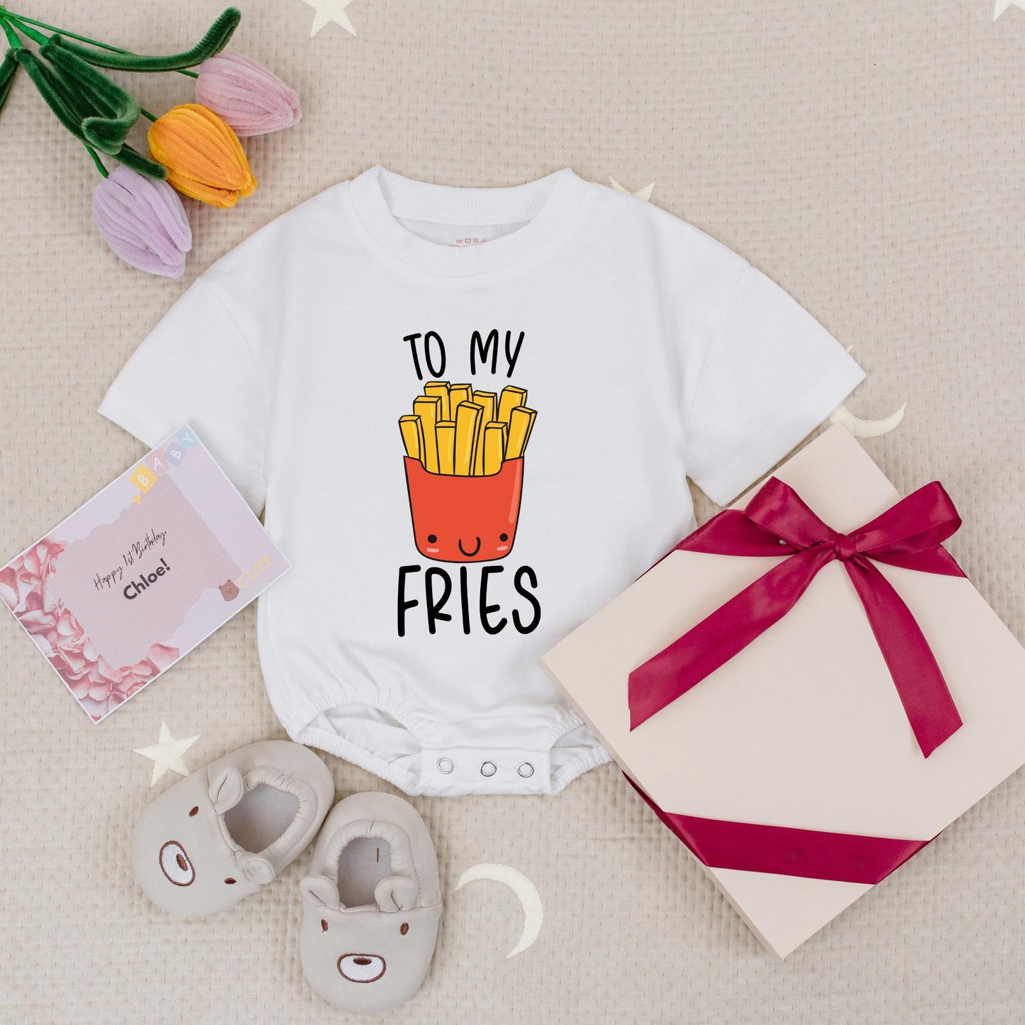 You're The Burger to My Fries Baby Bodysuits Cute Matching Twin Outfits Funny Burger and Fries Rompers Adorable Twin Baby Shower Gift