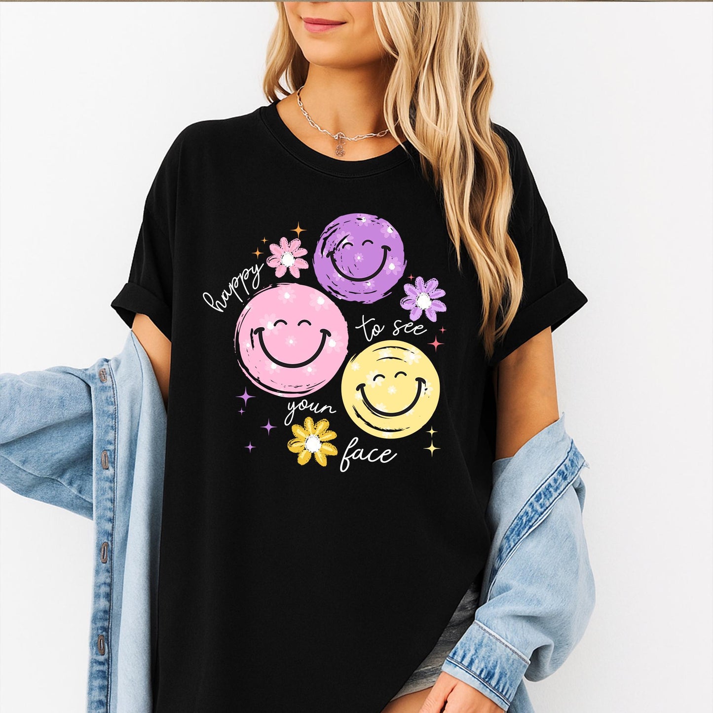Happy To See Your Face T-Shirt Cute Teacher Gift Back to School New Teacher Appreciation Life Shirt