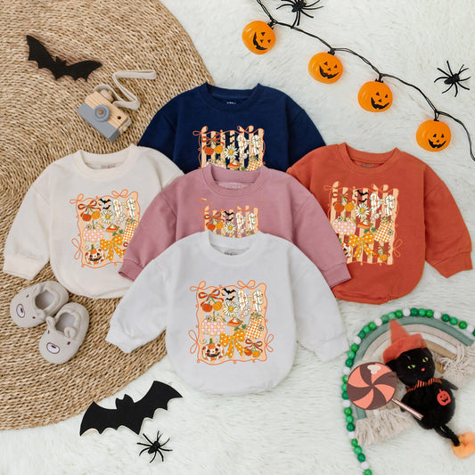 Pumpkin Glitter Floral Girly Autumn Long Sleeve Bubble Romper for Baby Girl First Thanksgiving Outfit Toddler Fall Clothes Halloween Gift