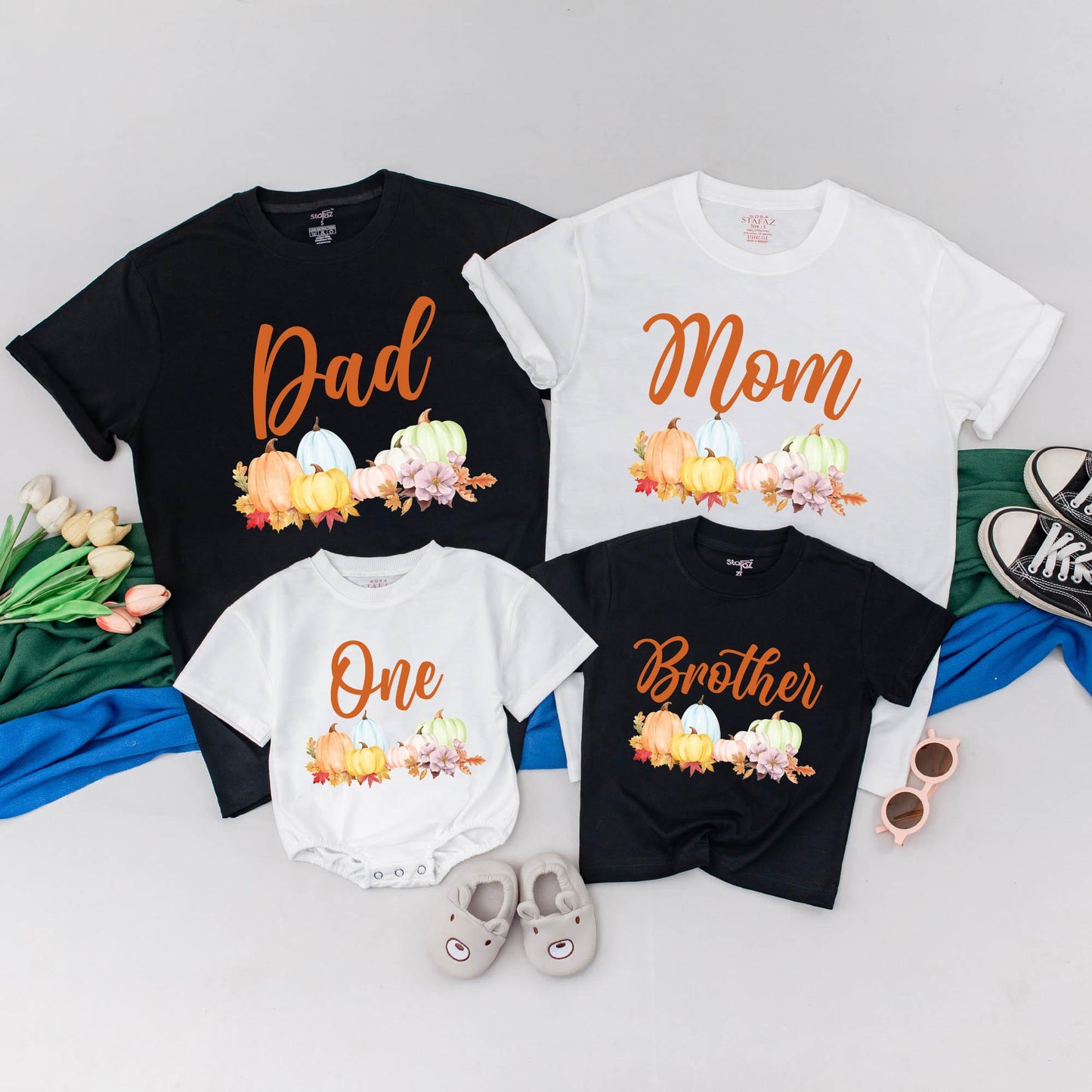 Custom Pumpkin Family Birthday Shirts One Little Pumpkin Mommy and Me Thanksgiving Outfit Fall Festive Apparel