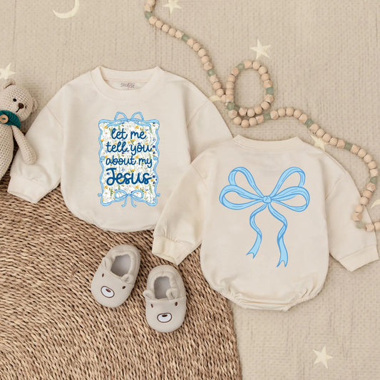 Jesus Bubble Romper for Baby Girl - Cute Christian Outfit & Religious Toddler Clothes - Baby Shower Gift Idea