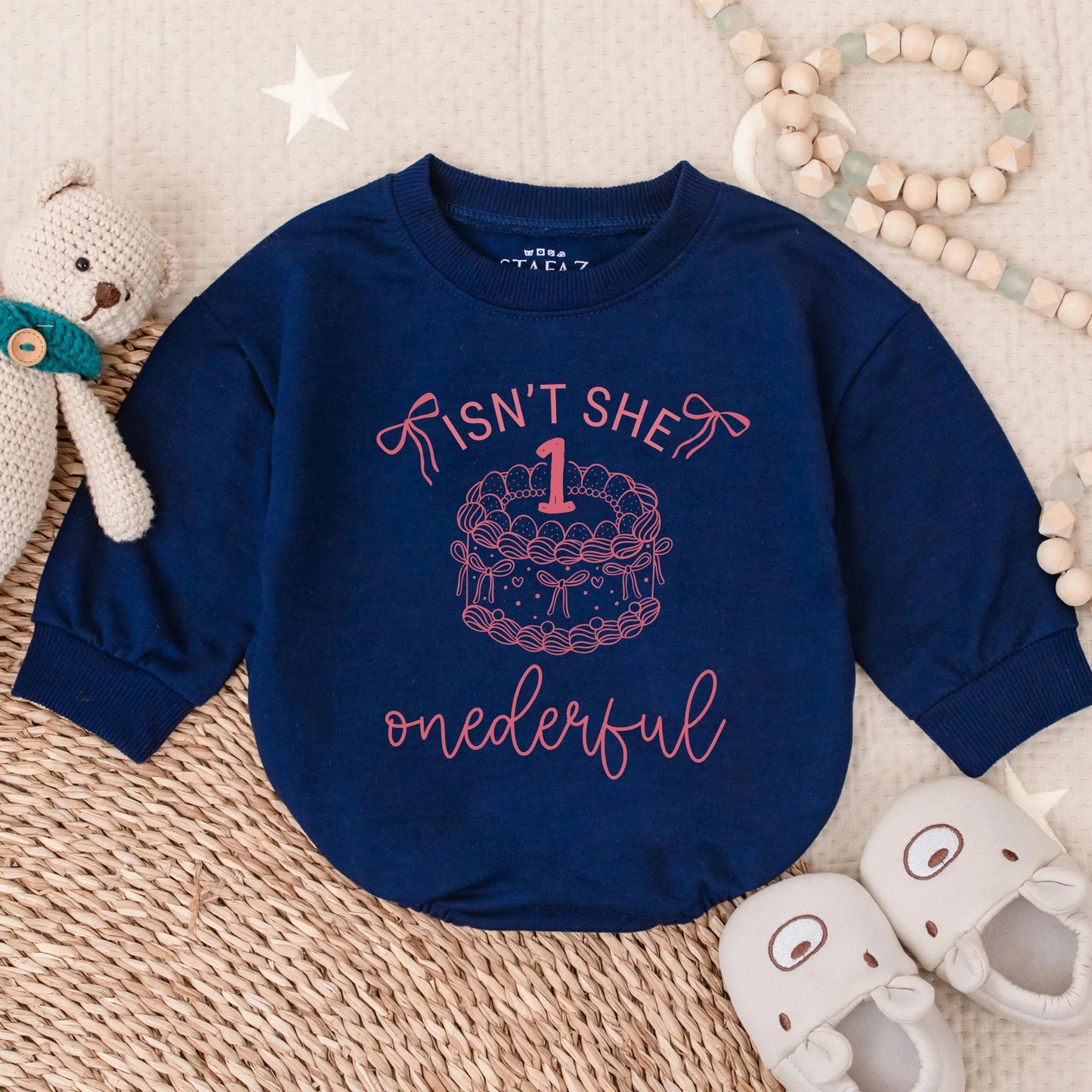 Isn't She Onederful Personalized Bubble Romper 1st Birthday Outfit Baby Girl Soft Comfortable First Celebration Gift Toddler Clothes