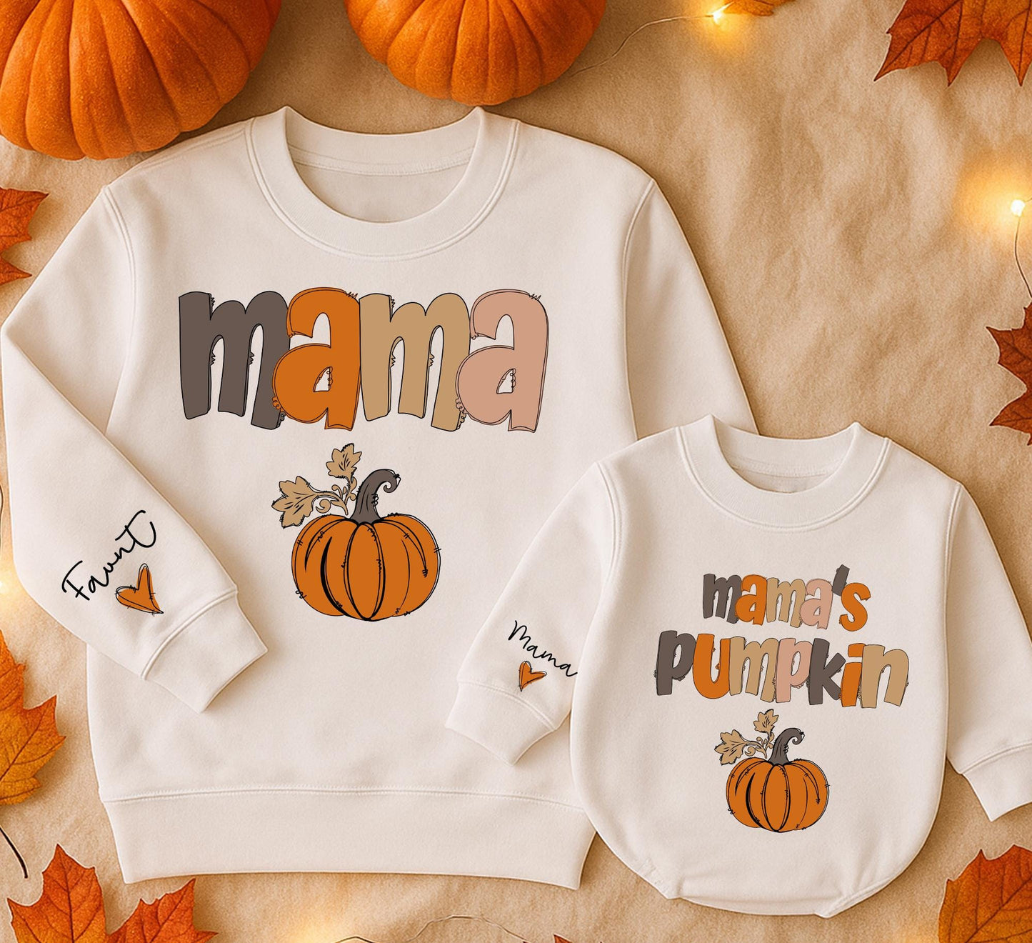 Mama & Me Pumpkin Patch Sweatshirts, Fall Matching Mom & Baby Outfits, Thanksgiving Outfit, Kids Fall Shirt, Mama's Pumpkin, Favorite Sleeve, Cute Gifts