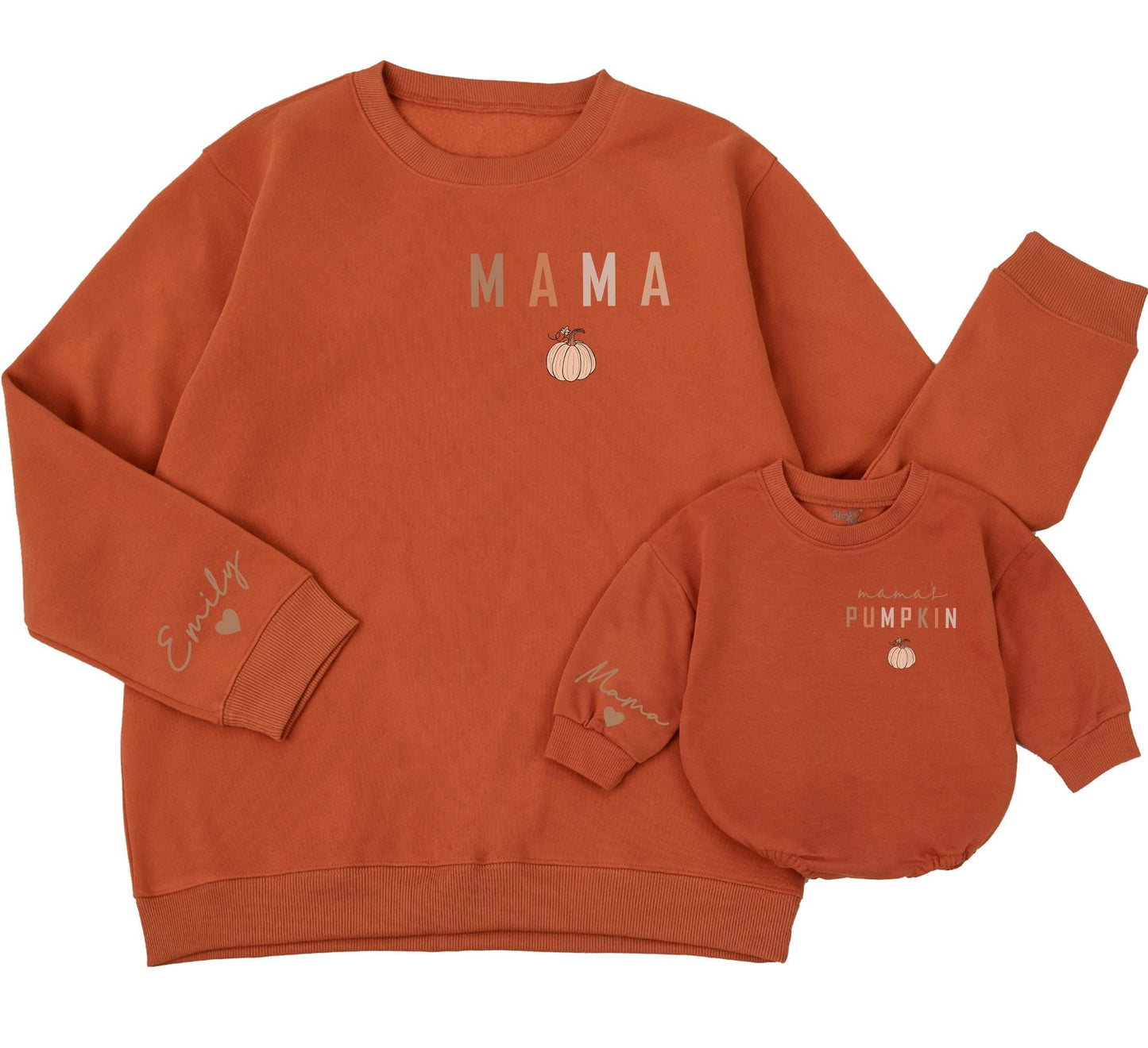 Mama Pumpkin Patch Sweatshirt: Matching Family Fall Outfits, Personalized Name Sleeve, Thanksgiving Gifts, Cute Mommy and Me Sweaters, Kids Shirts