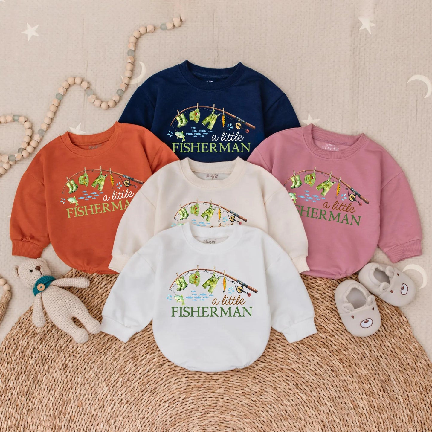Reel Cute Little Fisherman Bubble Romper for Baby Boy Outdoor Adventures Infant Bodysuit Toddler Play Clothes Sweet Baby Shower Gift Idea