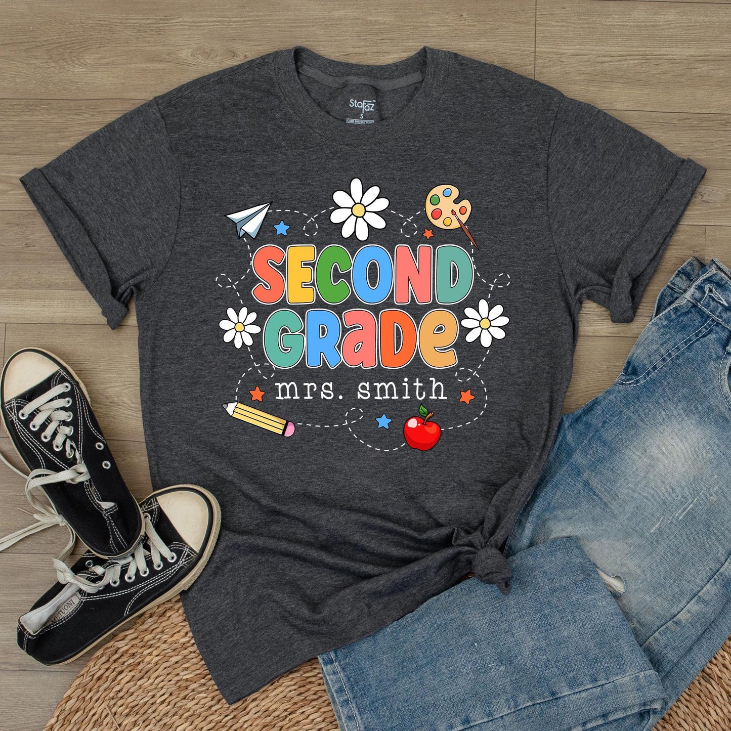 Retro 2nd Grade Teacher Shirt 2nd Grade Team Back to School Tee Teacher Appreciation Gift 2nd Grade Elementary