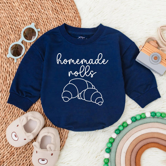 Homemade Rolls Bubble Romper Cute Baby Outfit Toddler Fall Clothes Thanksgiving Gift Funny Holiday Romper