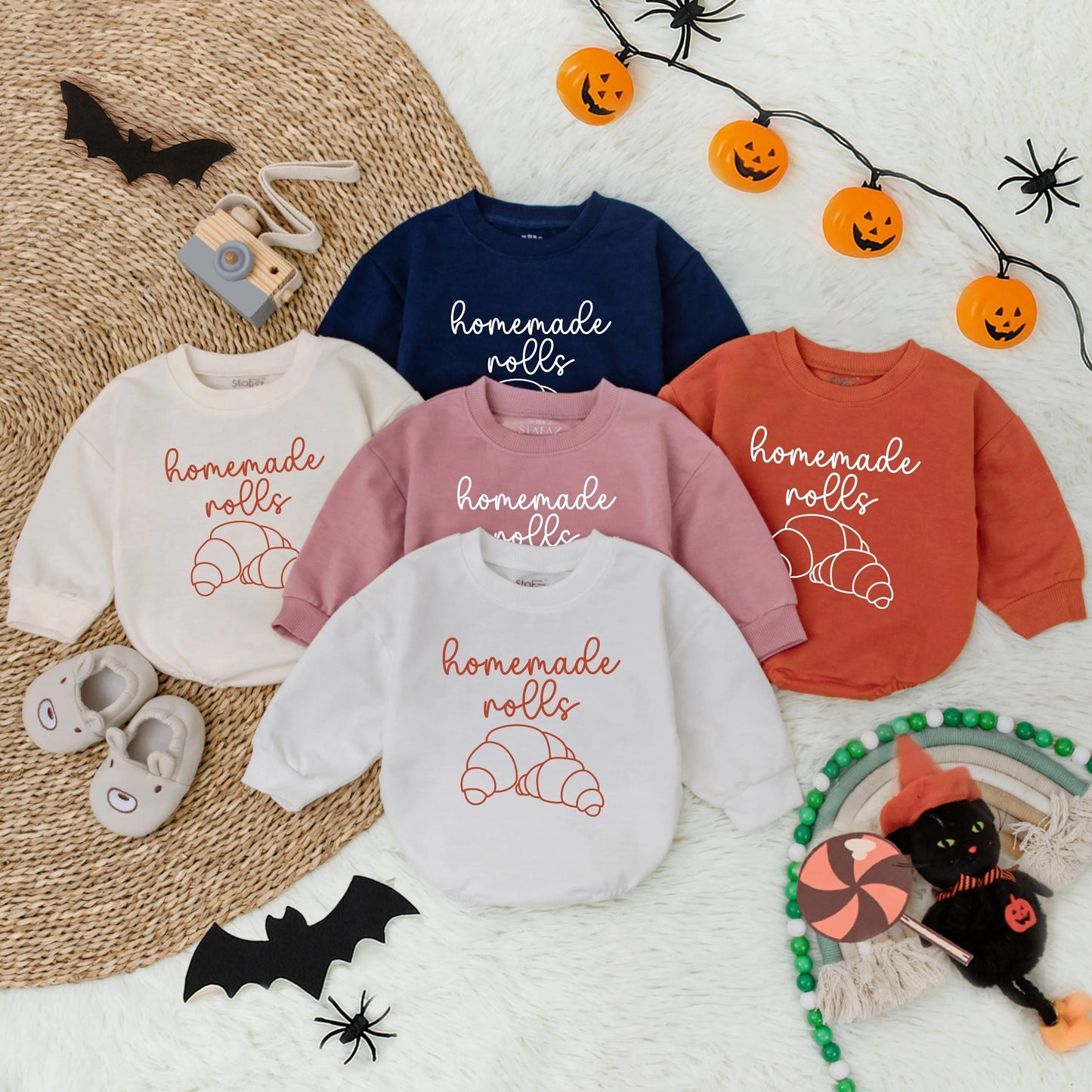 Homemade Rolls Bubble Romper Cute Baby Outfit Toddler Fall Clothes Thanksgiving Gift Funny Holiday Romper