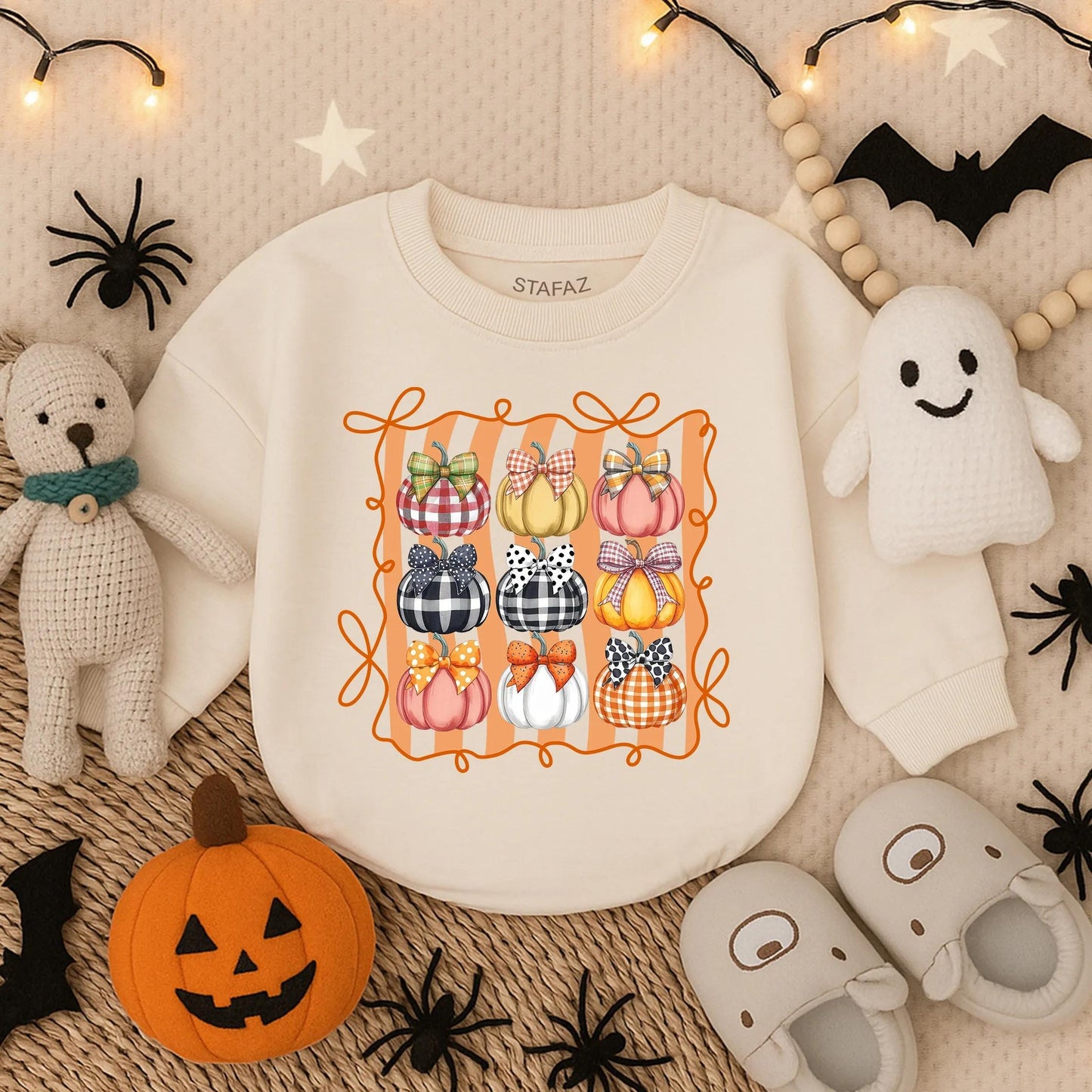 Cozy Thanksgiving Pumpkin Bow Baby Romper adorable fall toddler girl outfit soft comfortable infant clothes lovely holiday baby shower gift
