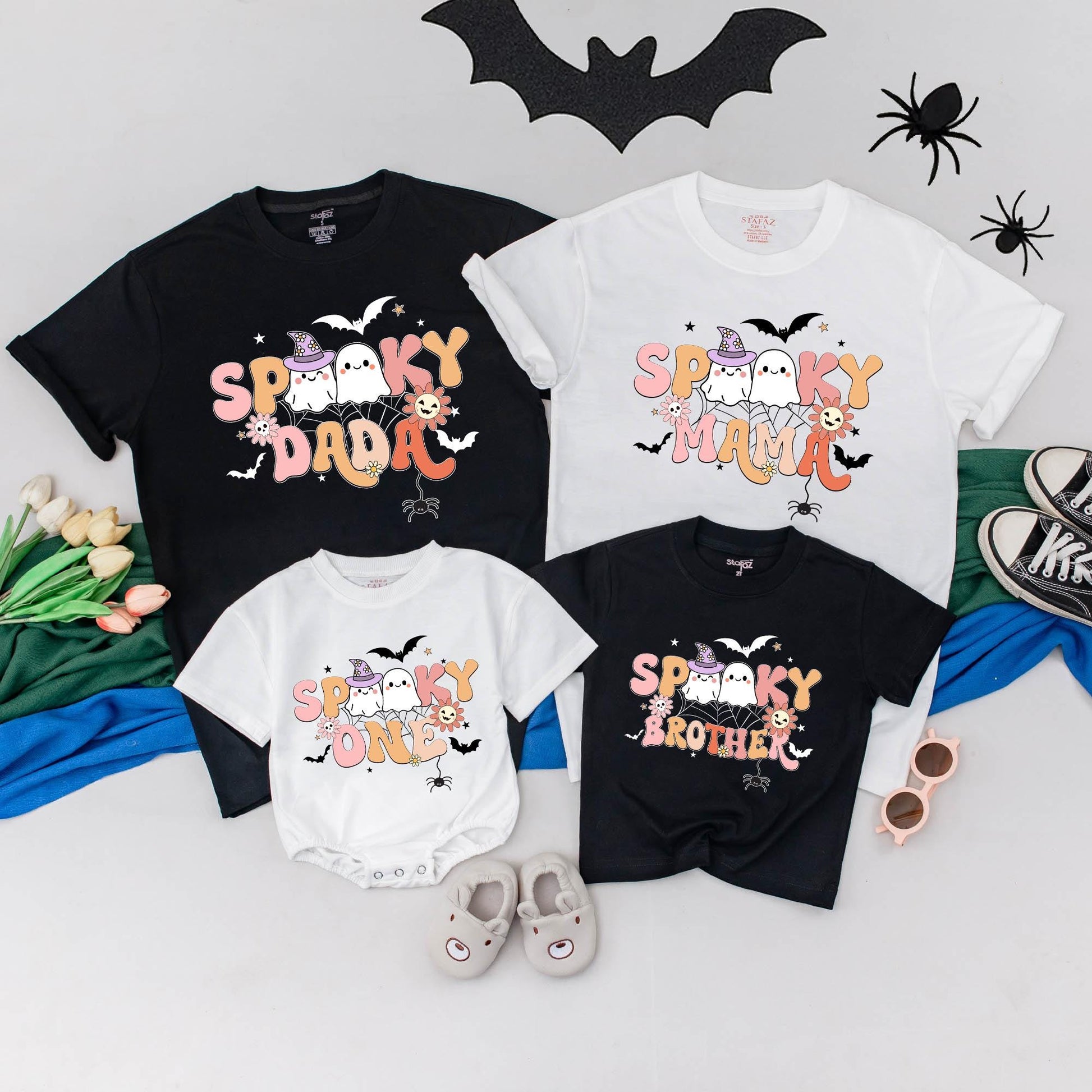 Matching Spooky Halloween Family T-Shirts: First Birthday, Boo Tee, One Spooky Dude, Halloween Outfits