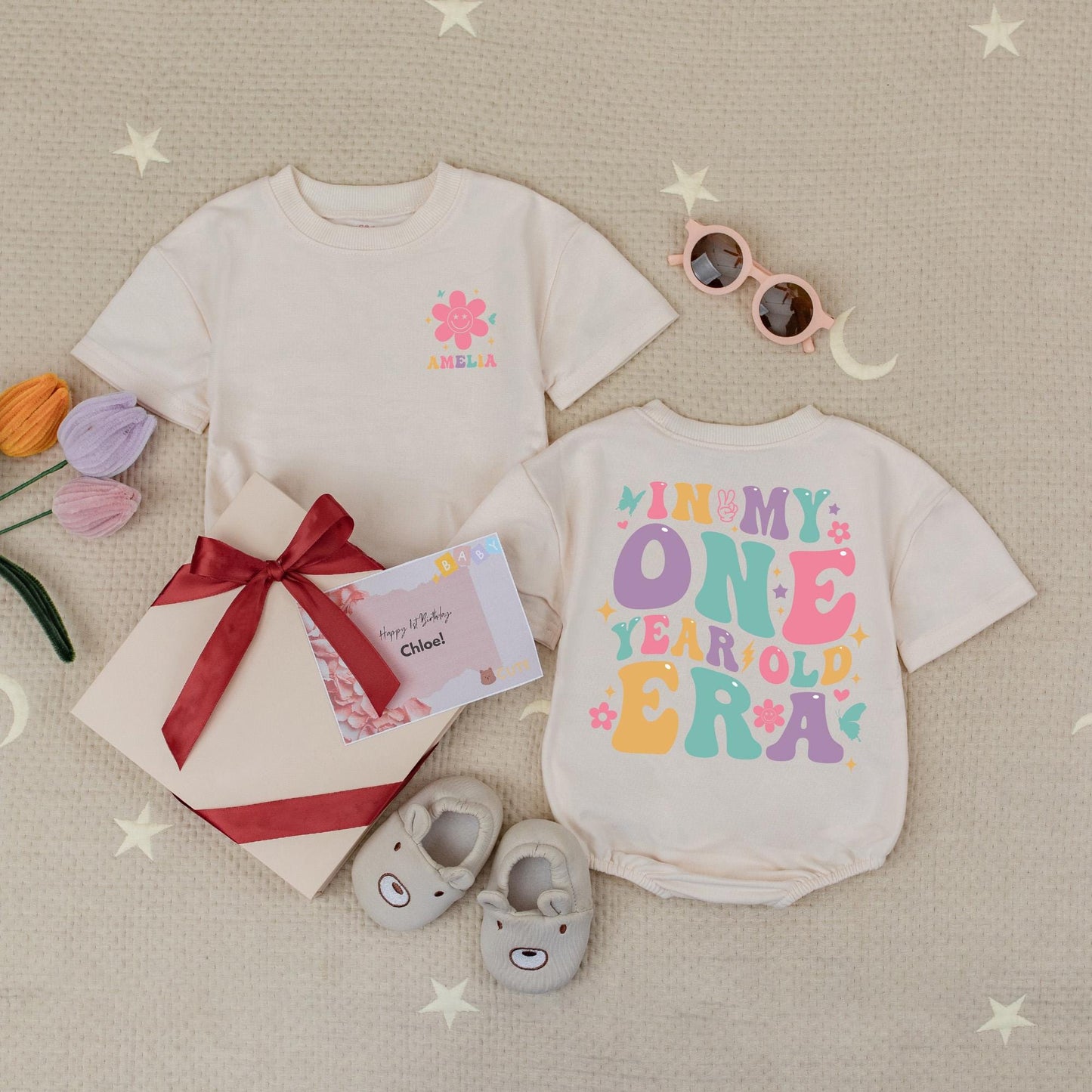 My One Year Old Era Personalized Name Romper Custom 1st Birthday Outfit Cute Baby Bodysuit First Birthday Party Gift Idea