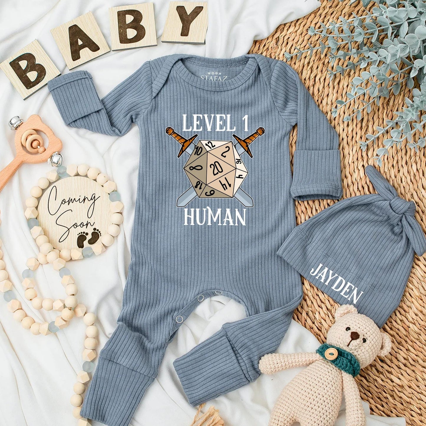 Level 1 Human Baby Bodysuit Funny Gamer Newborn Romper Future Gamer Baby Shower Gift Coming Home Outfit