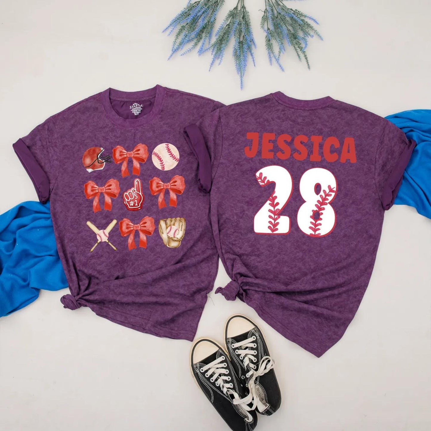 Custom Baseball Mom and Baby Matching Tees Personalized Name and Number Baseball Game Day Outfits