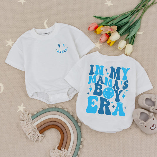 Custom Mama's Boy Era Baby Romper Personalized Birthday Bodysuit for Little Man Boy Mama Gifts Comfortable Cotton Newborn Outfit