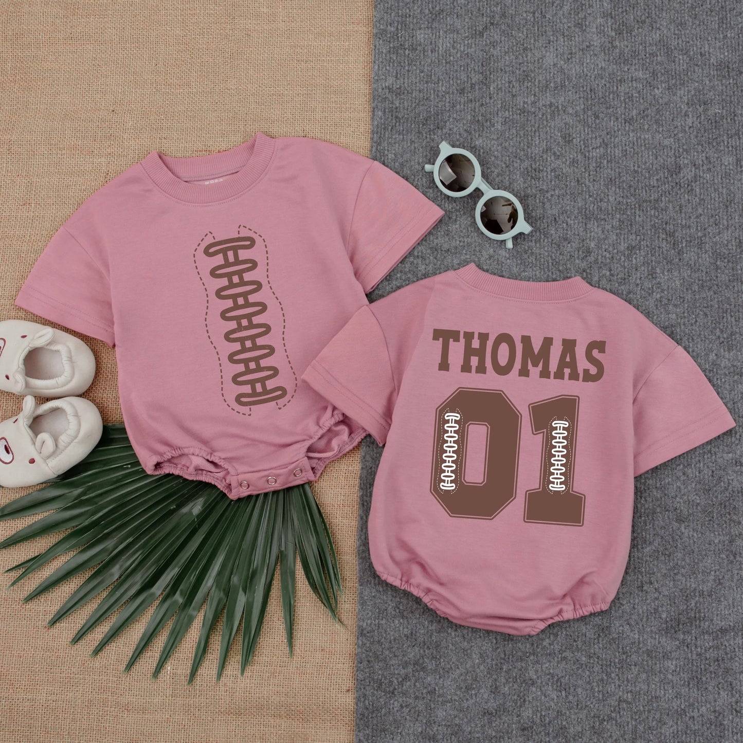 Personalized Football Baby Romper - Custom Gameday Outfit for Baby Boy or Girl, Cute Fall Bodysuit, Baby Shower Gift, Sports Toddler Gift