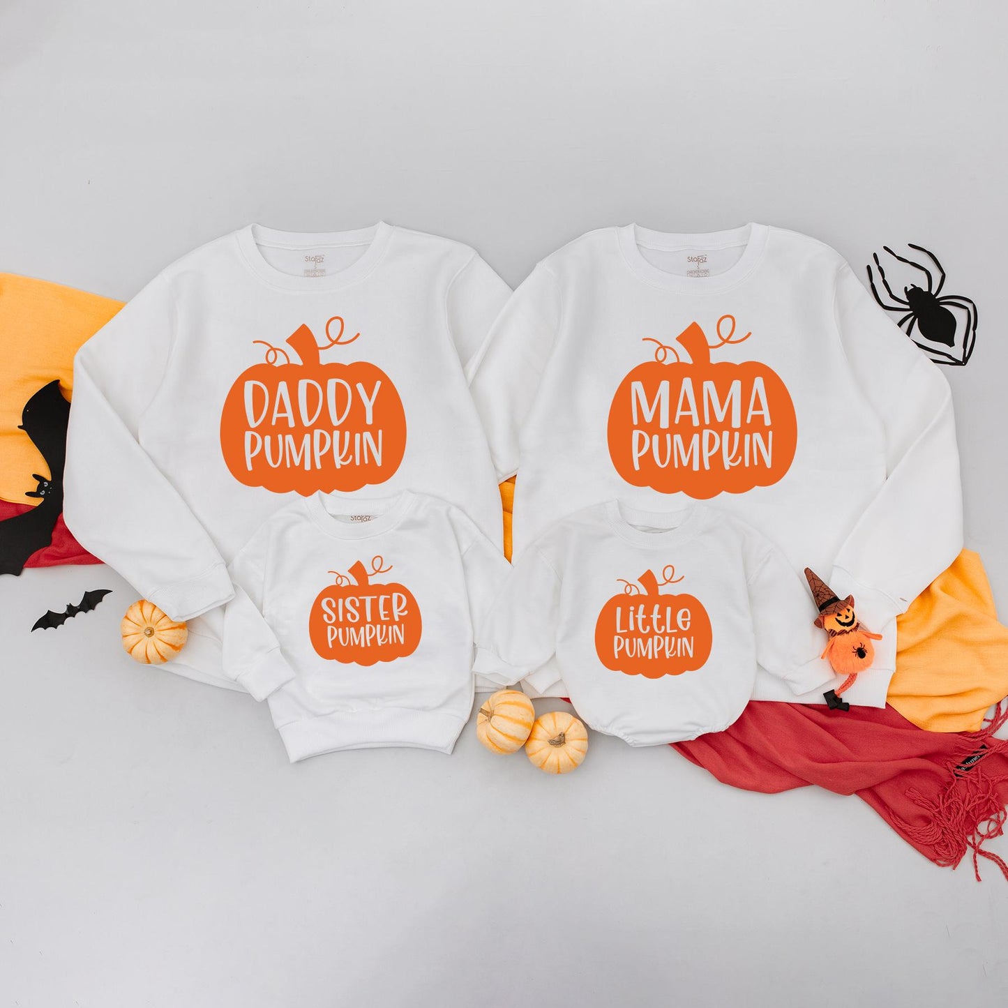 Retro Pumpkin Patch Family Matching Sweatshirts Mama Mini Fall Outfits Custom Pumpkins Hello Fall Season Comfort