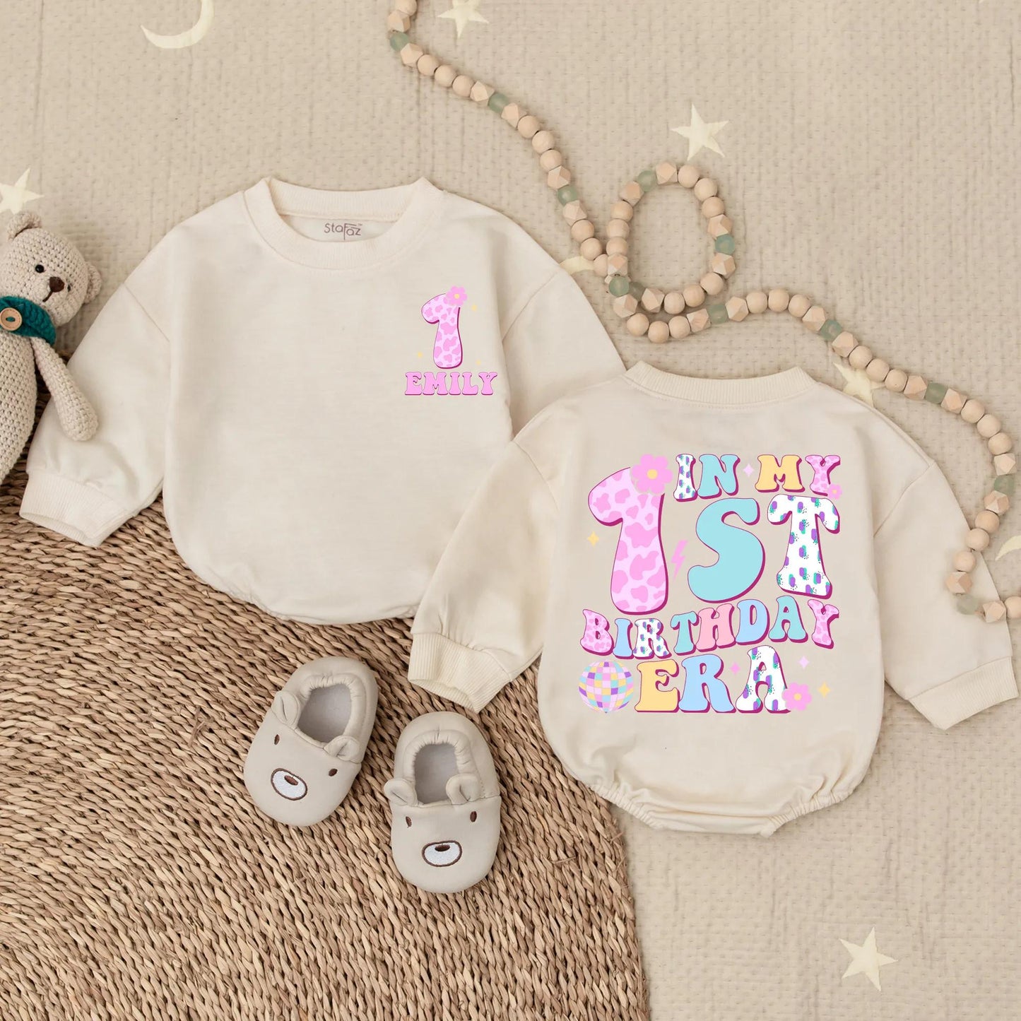 Personalized In My 1st Birthday Era Girl Bubble Romper First Birthday Outfit Smash Cake Clothes Baby Girl Toddler Party Gift