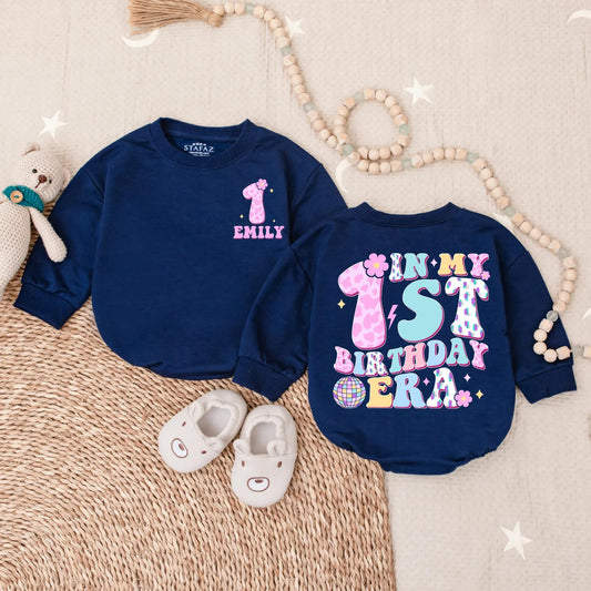 Personalized In My 1st Birthday Era Girl Bubble Romper First Birthday Outfit Smash Cake Clothes Baby Girl Toddler Party Gift