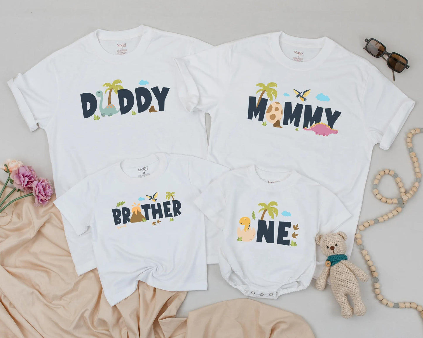 Matching Family Dinosaur Birthday Shirts and Outfits for Birthday Boy Party, comfortable Mommy and Me Dino Tees, Daddy Sibling Gifts