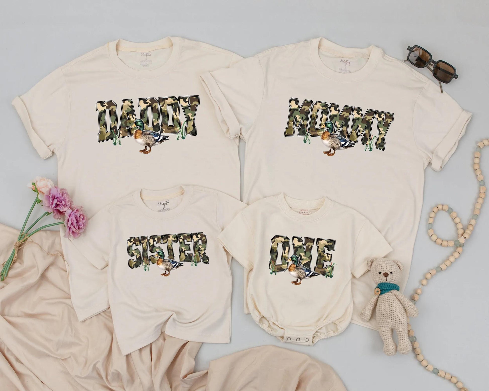 One Lucky Duck 1st Birthday Matching Family Shirts, Boy's Jungle Zoo Animal Outfit, Mommy & Me First Birthday Party