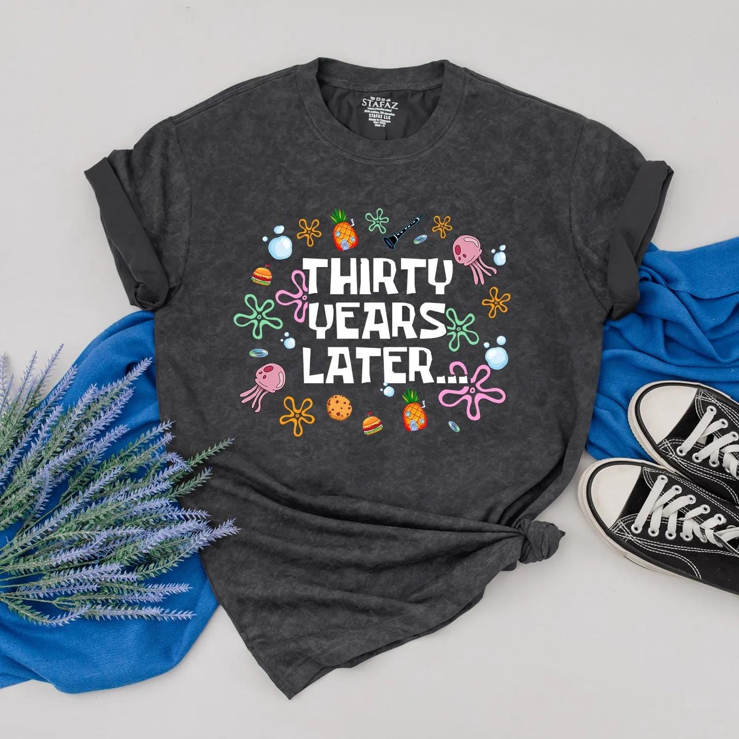 Thirty Years Later Funny 30th Birthday Shirt Cute Party Outfit Gift for Friends Turning 30 Custom Celebration Tee